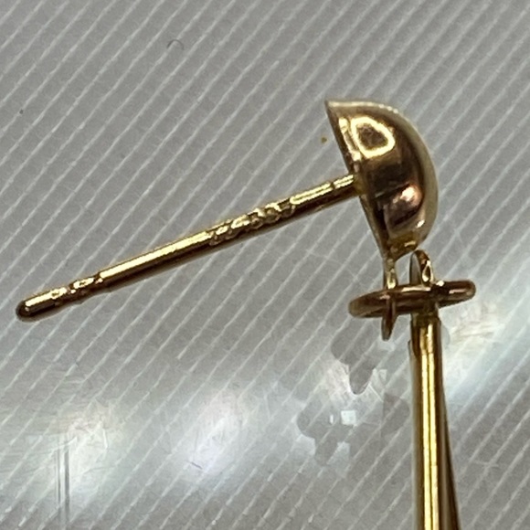 14K YELLOW GOLD beaded dangle earrings VINTAGE REAL GOLD - Picture 10 of 11